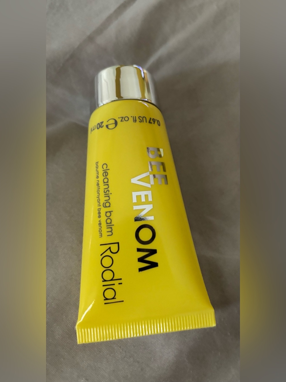 Rodial Bright Yellow Cleansing Balm Tube with Silver Cap